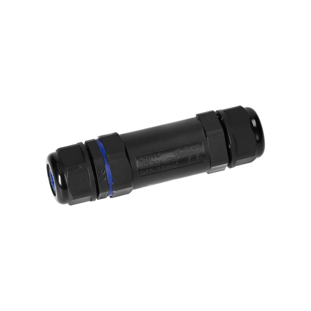 140202-Cable Connector Straight, 3x6mm2, 450V/30A, its contacts are made of brass with additional nickel layer to secure them against oxidation;-ORN