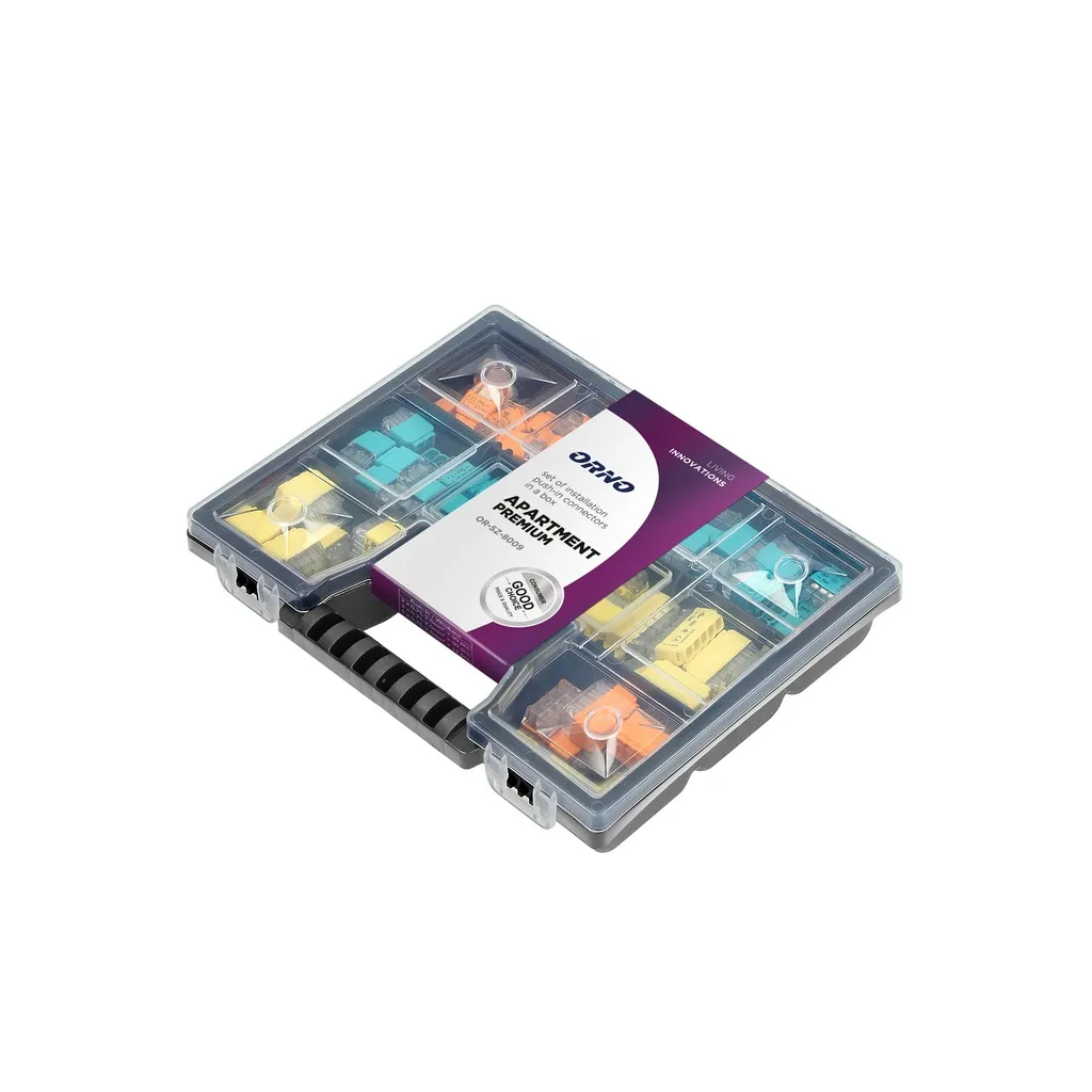 149566 - APARTMENT PREMIUM set of 109pcs of installation pushin (30x2, 30x3, 12x5) and clamp connectors (20x2, 12x3, 5x5) in a boxORN
