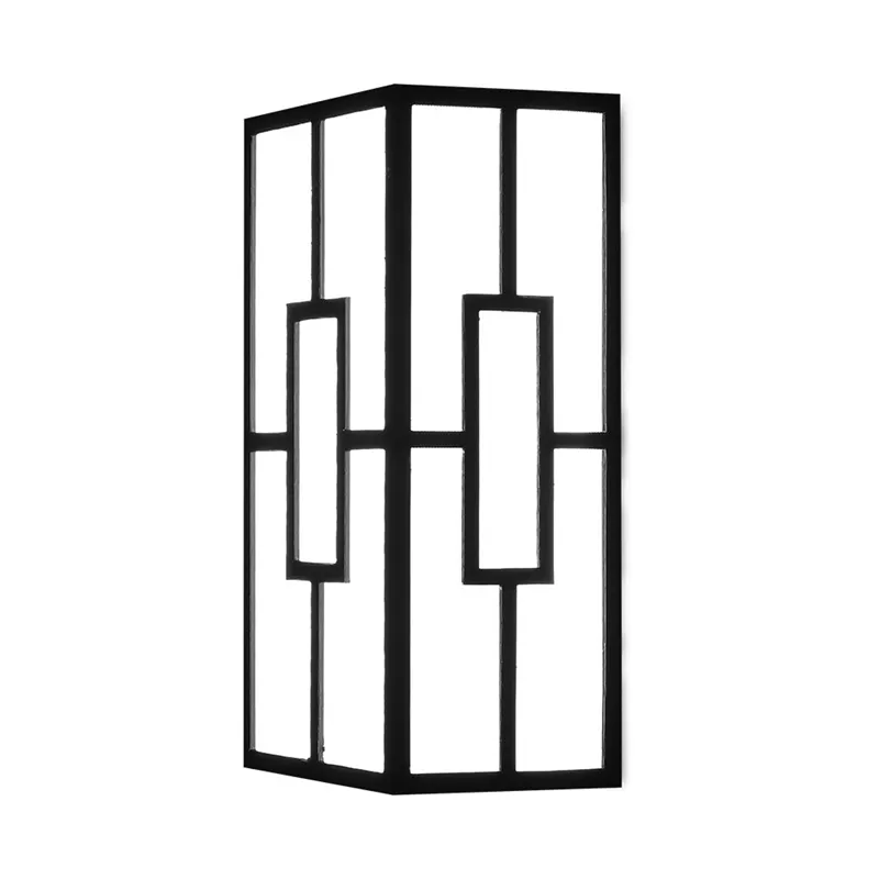 102123 - VENETO A Rectangle Black 10W 3IN1 IP44 WALL LIGHT