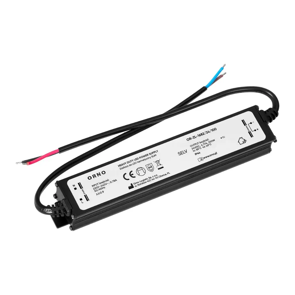 146668 - LED driver, slim, hermetic, 24V, 100W, IP44, metal housing