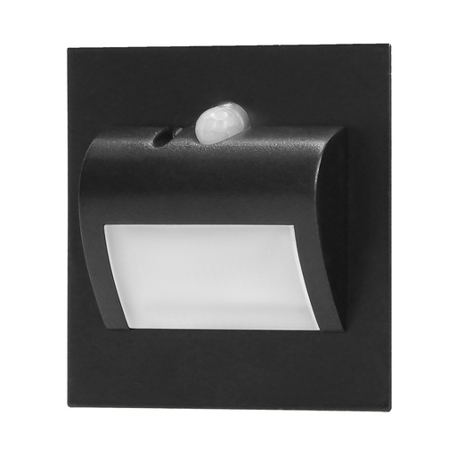 [ORNAD-OS-6164LR6/B] 140293-DRACO LED NEW 1.5W, recessed step light, 12VDC, 30lm, 6000K, black, motion and twilight sensor-ORN