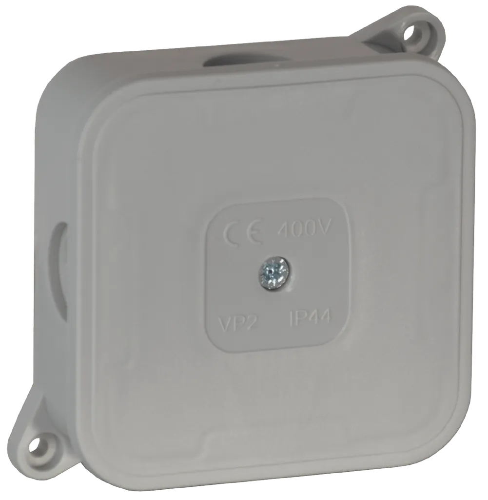 140298- Surface-mounted junction box ECO IP44 400V 4 rubber glands 85x85x35mm, grey-ORN