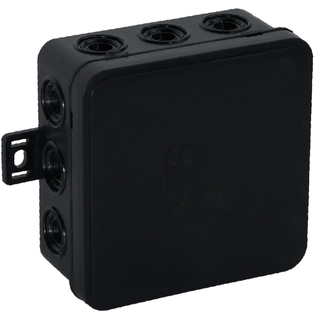 149701 - Surface mounted junction box CLICK IP54 12 cable entries 85x85x41mm, black .ORN