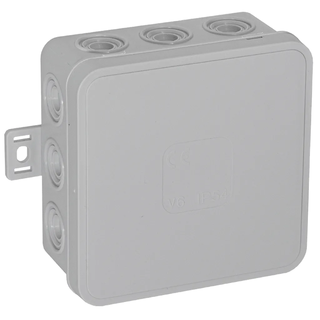 149703- Boîte de jonction en saillie CLICK IP54 12 entrées de câble 85x85x41mm, gris -ORN