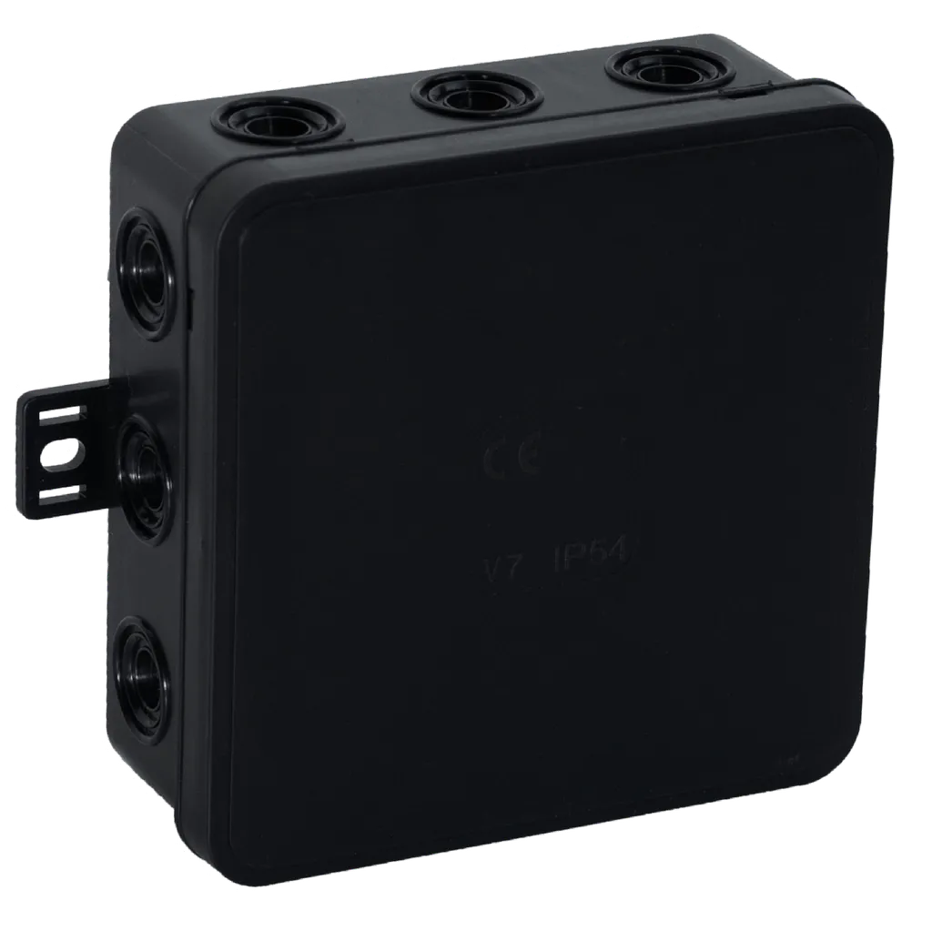 149706 - Surfacemounted junction box CLICK IP54 12 cable entries 100x100x41mm, blackORN