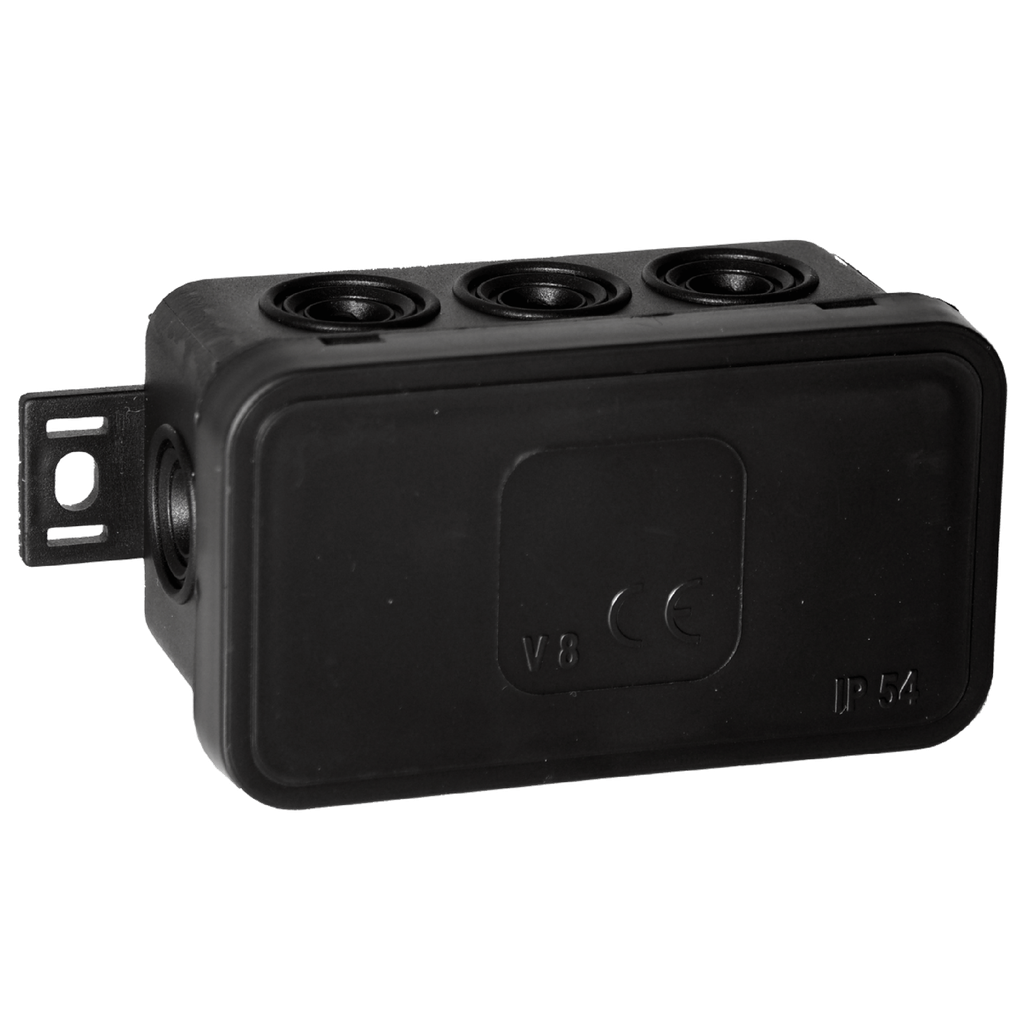 140303- Surface mounted junction box CLICK IP54 8 cable entries 80x45x41mm, black -ORN