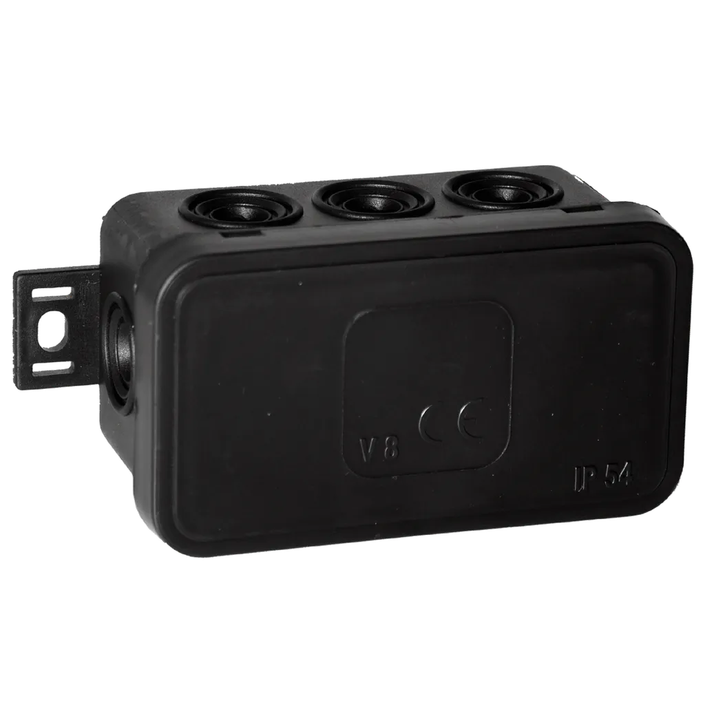 149713 - Surface mounted junction box CLICK IP54 8 cable entries 80x45x41mm, black ORN