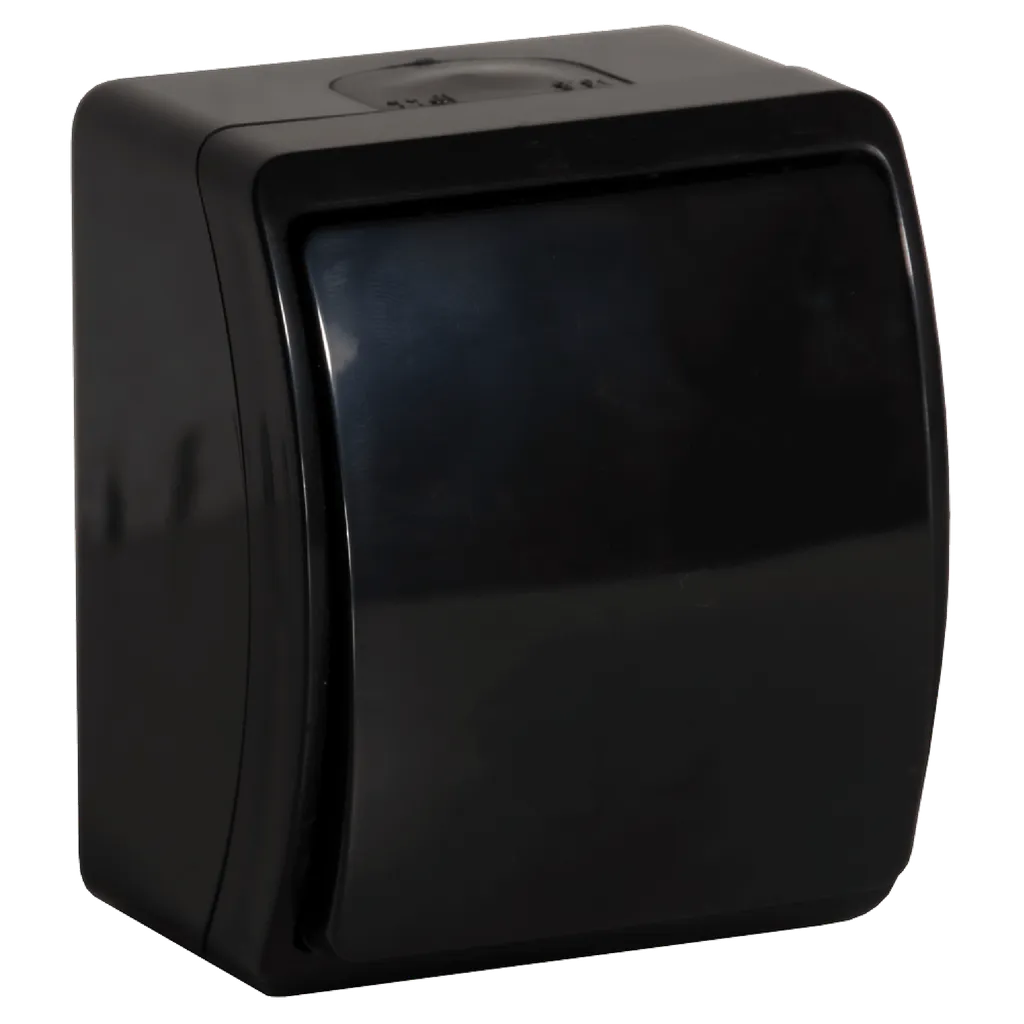 140305- Surface mounted single-pole switch AQUATIC IP44 black -ORN