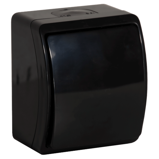 [ORNOR-OE-7100/B/10] 140305- Surface mounted single-pole switch AQUATIC IP44 black -ORN