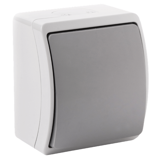 [ORNOR-OE-7100/GR] 140306- Surface-mounted single-pole switch AQUATIC IP44 grey-graphite-ORN
