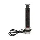 149447 - Pop up desk socket ⌀6cm with USB chargers and 1.8m cable, for Belgium and France ORN