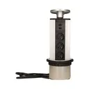 140318- Prise de bureau escamotable ⌀10cm avec chargeurs USB et câble 1,8m, pour Belgique et France-ORN