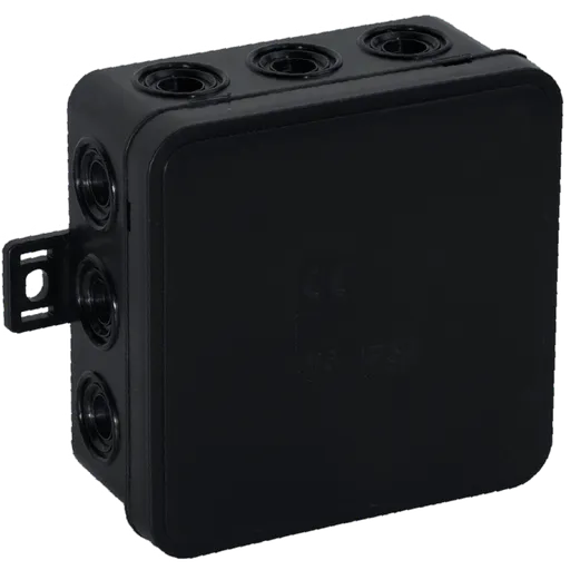 [ORNOR-JB-13803/B/50] 149701 - Surface mounted junction box CLICK IP54 12 cable entries 85x85x41mm, black .ORN