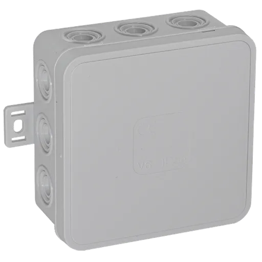 [ORNOR-JB-13803/G/50] 149703- Boîte de jonction en saillie CLICK IP54 12 entrées de câble 85x85x41mm, gris -ORN