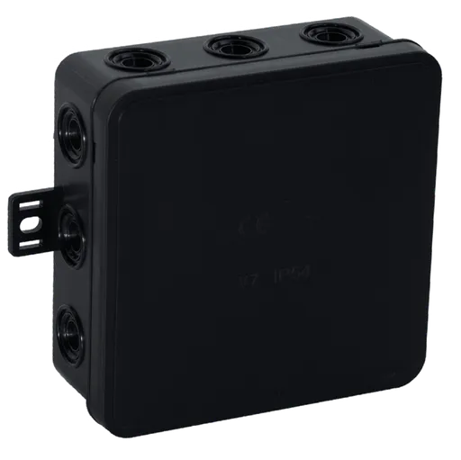 [ORNOR-JB-13804/B] 149706 - Surfacemounted junction box CLICK IP54 12 cable entries 100x100x41mm, blackORN