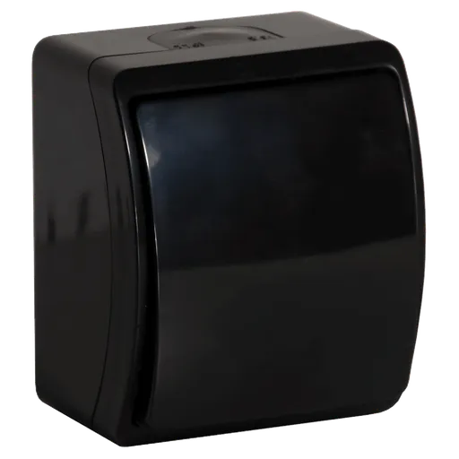 [ORNOR-OE-7100/B/10] 140305- Interrupteur unipolaire en saillie AQUATIC IP44 noir -ORN