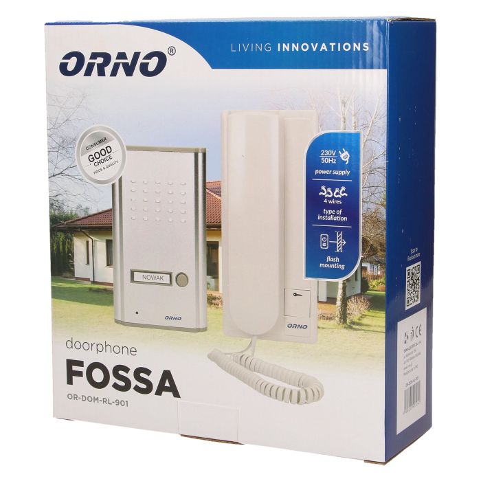 [ORNOR-DOM-RL-901] 140308- Deurintercom voor één familie, inbouwmontage, FOSSA-ORN