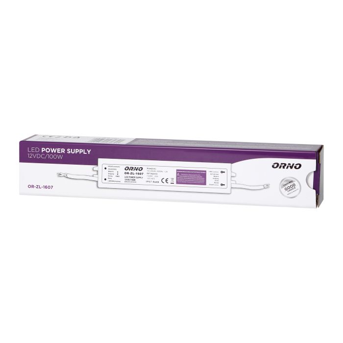 [ORNOR-ZL-1607] 140326- LED driver AC/DC 12V/100W, IP67-ORN