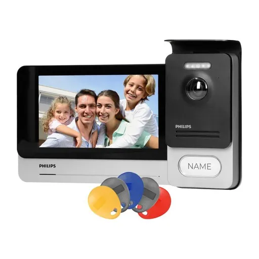 [ORN531101] 140332- Philips WelcomeEye Touch, visiophone, sans casque, couleur, LCD 7", tactile, menu OSD, contrôle de portail, RFID-ORN