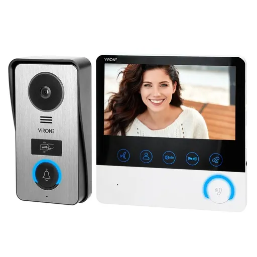 [ORNVDP-60] 140334- Interphone vidéo sans audition CETI, moniteur 7" avec carte mémoire TF, lecteur de carte et de porte-clés, IP44-ORN