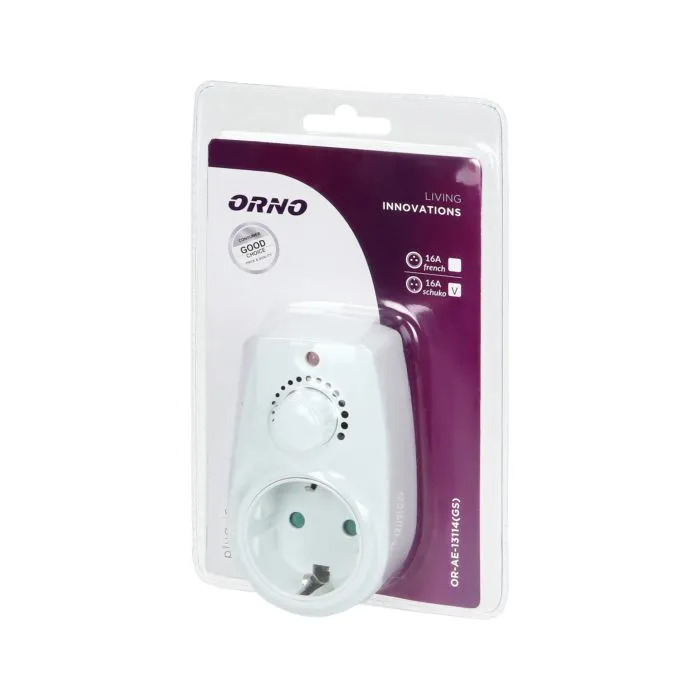 [ORNOR-AE-13114(GS)] 140343- Variateur enfichable avec prise de courant supplémentaire (Schuko), max.280W-ORN