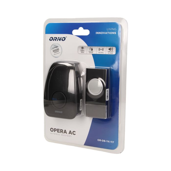 [ORNOR-DB-YK-117] 143077-OPERA AC wireless doorbell, 230V with learning system-ORN