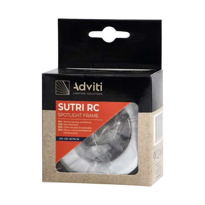 [ORNAD-OD-6175/W] 140357-SUTRI RC cadre décoratif pour spot,⌀55mm MR16/GU10 max 50W, rond, faisceau lumineux fixe, blanc-ORN