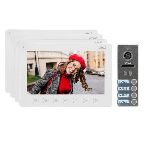 [ORNOR-VID-EX-1065/W] 140379-NOVEO MULTI4 a four-family video door phone set, LCD 7" monitor, white-ORN