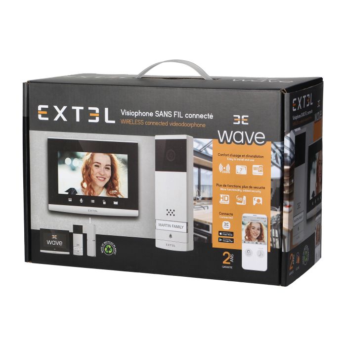 [ORNEXTEL720313] 140404- Extel Wave wireless video door phone set with 7'' touch screen , OSD menu, Wi-Fi + smartphone APP, gate control, working range up to 350m