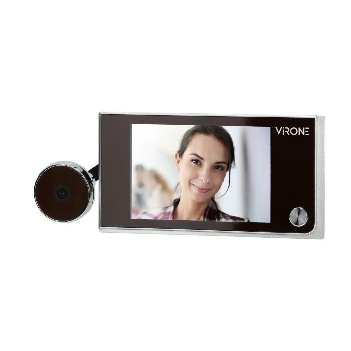 [ORNDV-1] 140395 - Judas de porte électronique LCD 3,5", objectif grand angle, à piles, argent