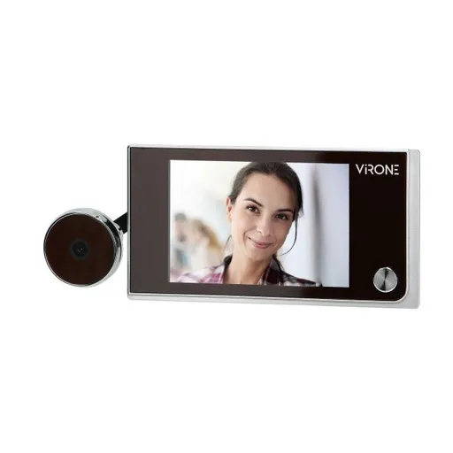 [ORNDV-1] 140395 - Judas de porte électronique LCD 3,5", objectif grand angle, à piles, argent