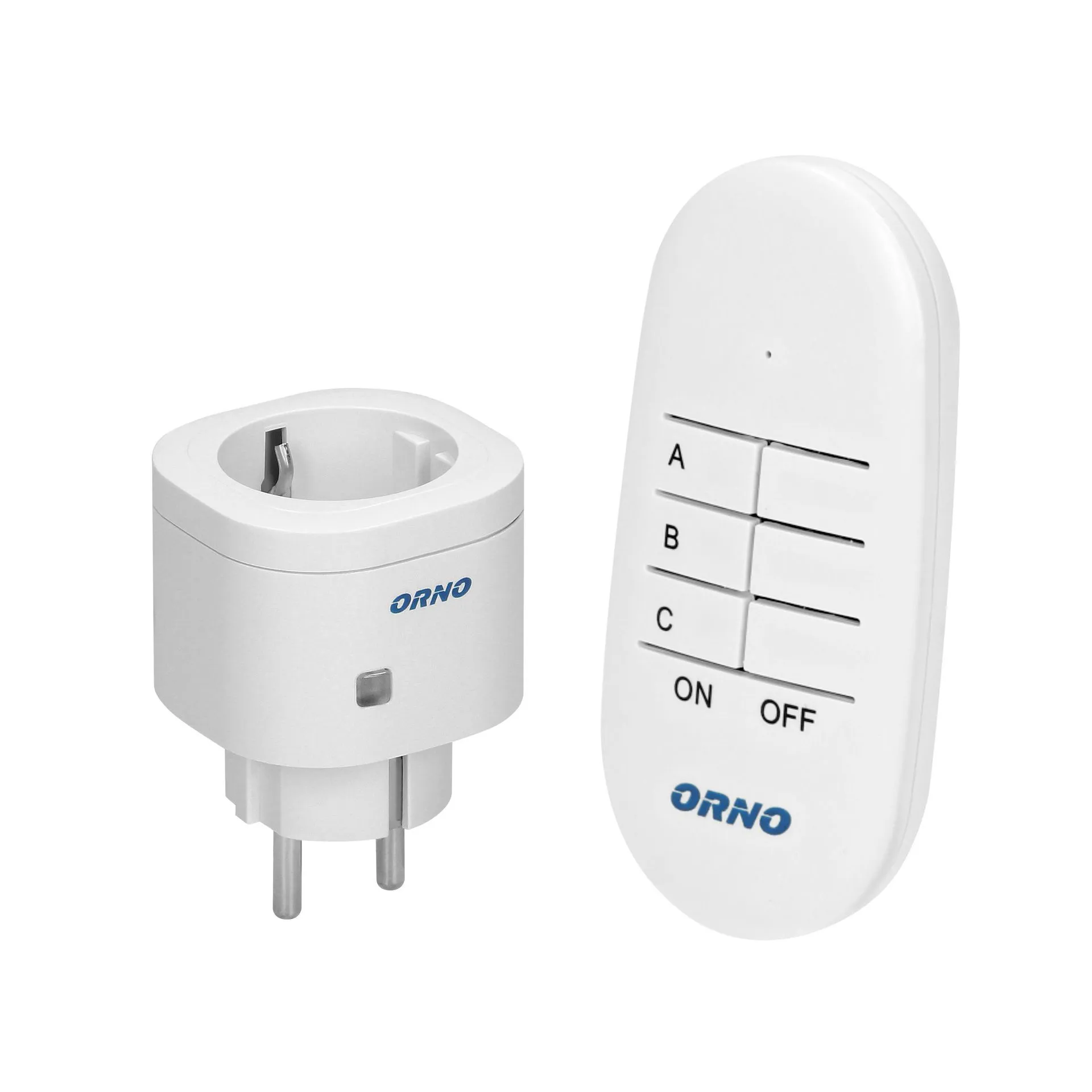 [ORNOR-GB-440(GS)] 143185 - Mini wireless socket with remote control, 1+1, Schuko for Netherlands and Germany