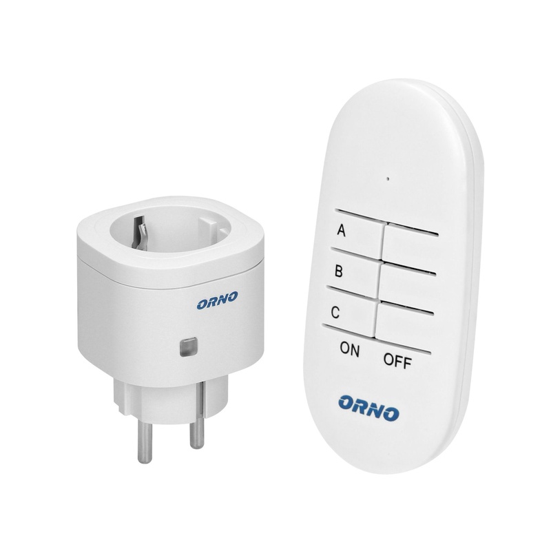 [ORNOR-GB-440(GS)] 140420 - Mini draadloos stopcontact met afstandsbediening, 1+1, Schuko voor Nederland en Duitsland
