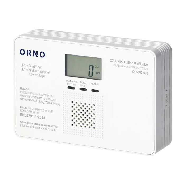 [ORNOR-DC-633] 143221 - Batteryoperated carbon monoxide sensor, 9V, 7year service life, EN 502911: 2018 compliant