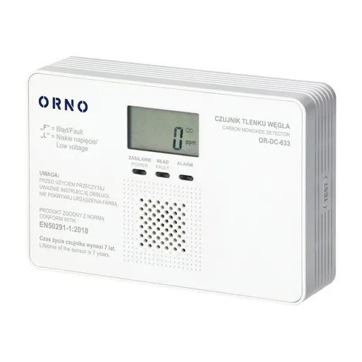 [ORNOR-DC-633] 143221 - Batteryoperated carbon monoxide sensor, 9V, 7year service life, EN 502911: 2018 compliant