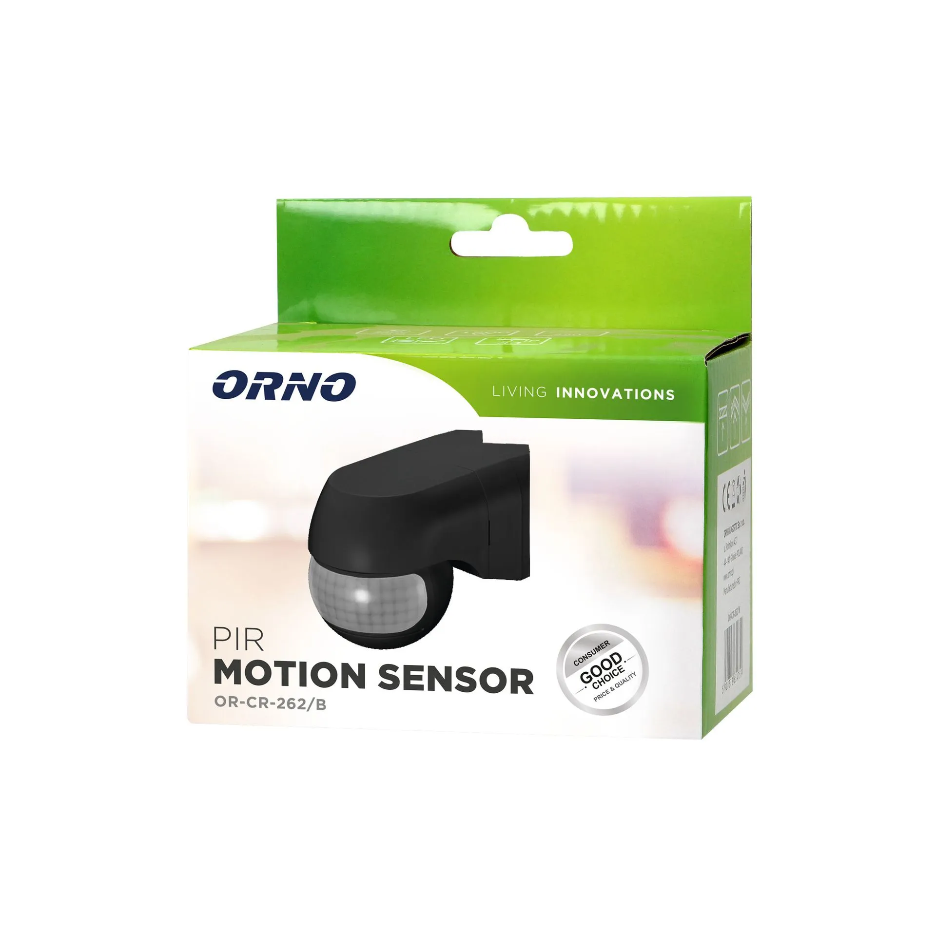 [ORNOR-CR-262/B] 140455 - Détecteur de mouvement 220°, IP44 Noir