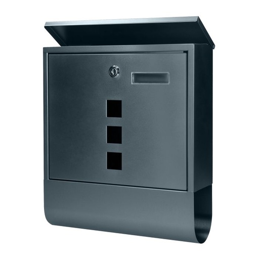 [ORNMB-2/A] 148026- HAITI mailbox with newspaper holder and name plate, galvanized steel, anthracite