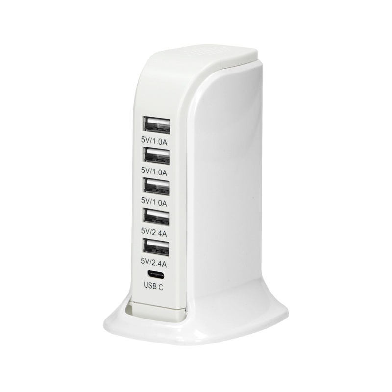 [ORNCS-1] 140511-Charging station 5 x USB A, 1 x USB C; 5V DC / 6A-ORN