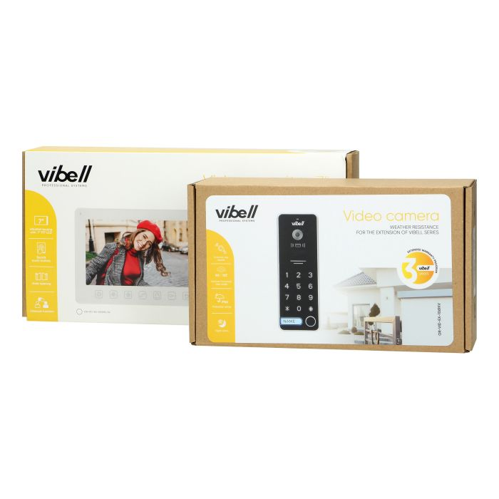 [ORNOR-VID-EX-1061/B] 140589 - ALCOR videodoorphone, black set includes a multicolour, ultra-flat 7" LCD monitor, wide-angle video-camera, a user-friendly OSD menu, numeric keypad and a RFID reader.