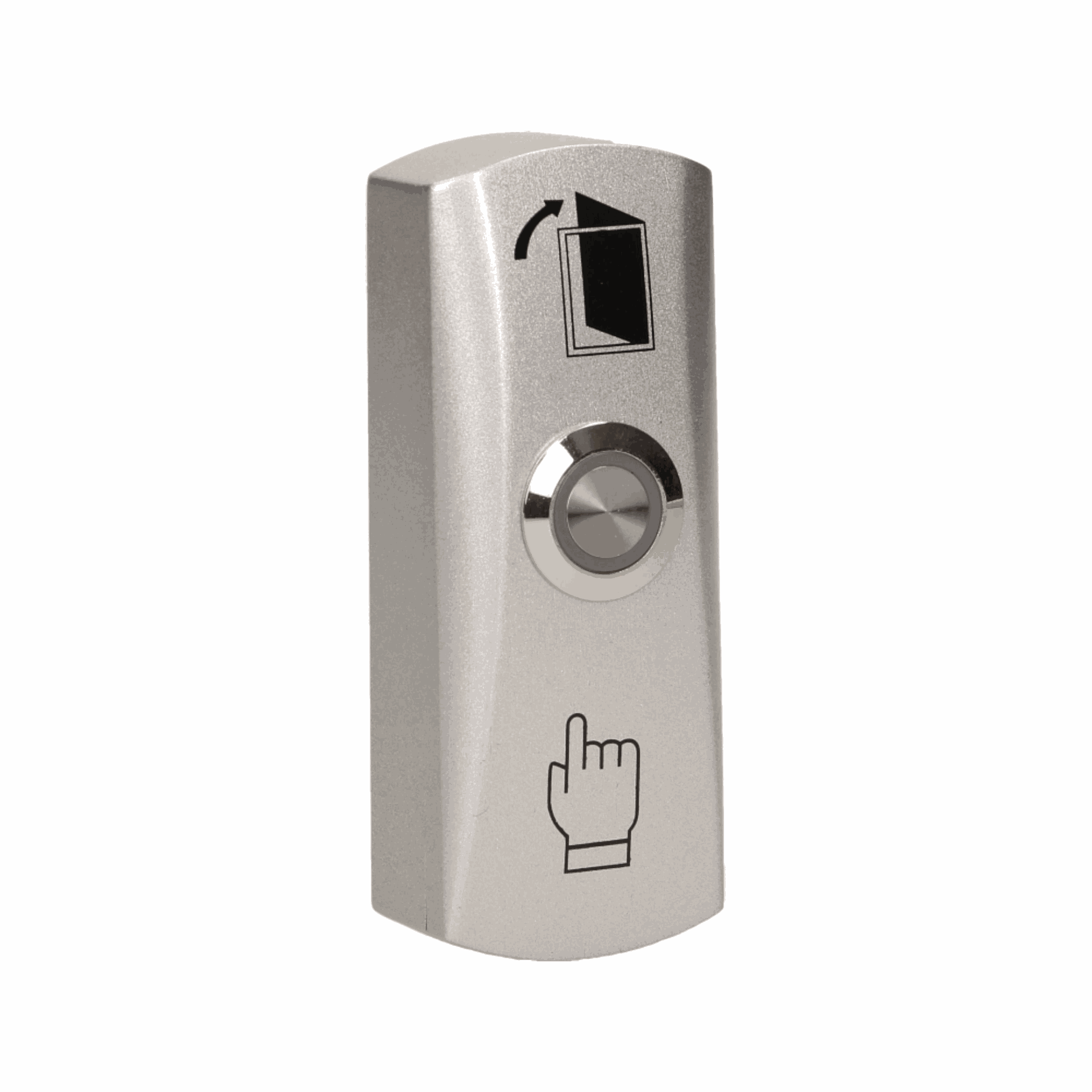 [ORNOR-ZS-814] 143147 - Exit button with LED backlight, surface mounted Solid, aluminum casing, equipped with a LED backlight button, enables the opening of a door equipped with electric strike