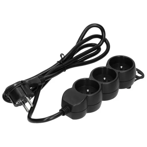 [ORNES-4/B/5] 147056-Extension sockets 3x 2P+E , 5m H05VV-F 1x1.5mm2, Imax = 16A, black
