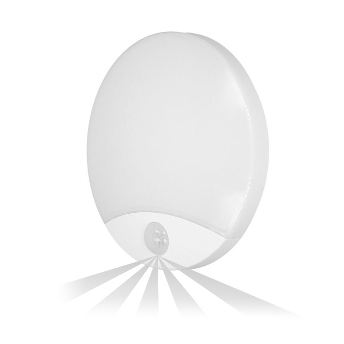 [ORNAD-PL-6064WLPMR4] 140759 - VIRAZON LED 15W, ceiling light, white with motion sensor 1050lm, IP44, 4000K, milky PC