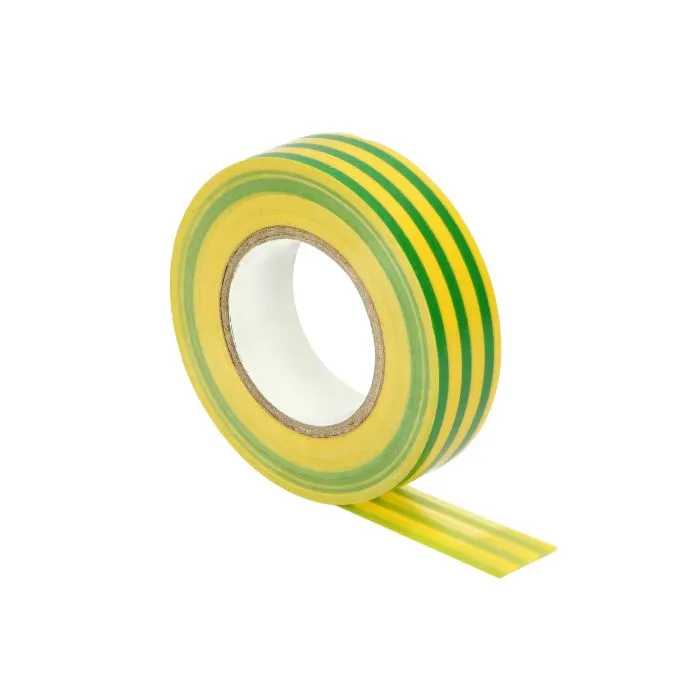 [ORNOR-AE-13196/YG/20M] 149740 - Insulation tape, flameretardant, yellow/green 19mm wide, 0.13mm thick, 20m long