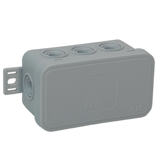 [ORNOR-JB-13805/G/100] 149715- Surface-mounted junction box CLICK IP54 8 cable entries 80x45x41mm grey, 100 pcs.