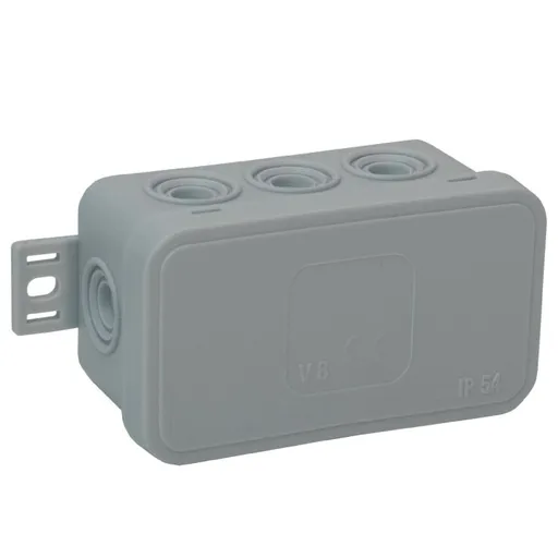 [ORNOR-JB-13805/G/100] 149715- Surface-mounted junction box CLICK IP54 8 cable entries 80x45x41mm grey, 100 pcs.