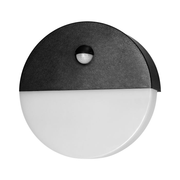 [ORNAD-OP-6116BLPMR4] 140779 - HALIT LED garden luminaire 10W, white with PIR motion sensor 140°, 600lm, IP65, 4000K, IK10, black