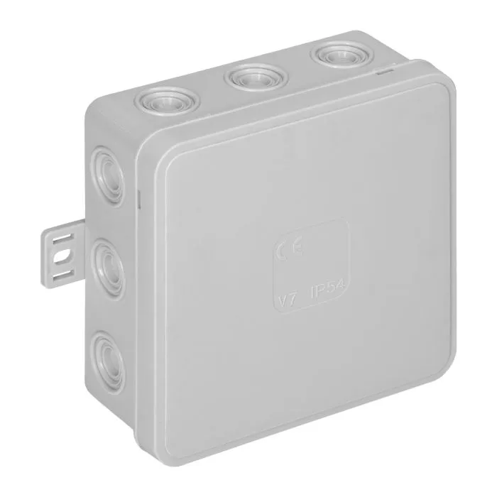 [ORNOR-JB-13804/G] 149708 - Surfacemounted junction box CLICK IP54 12 cable entries 100x100x41mm grey