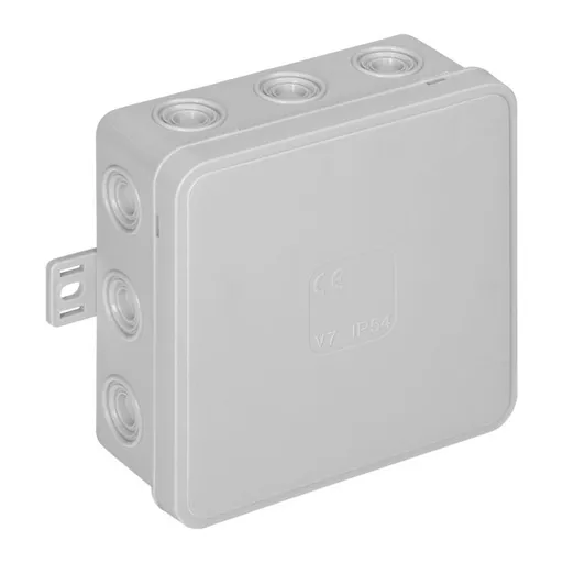 [ORNOR-JB-13804/G] 149708 - Surfacemounted junction box CLICK IP54 12 cable entries 100x100x41mm grey