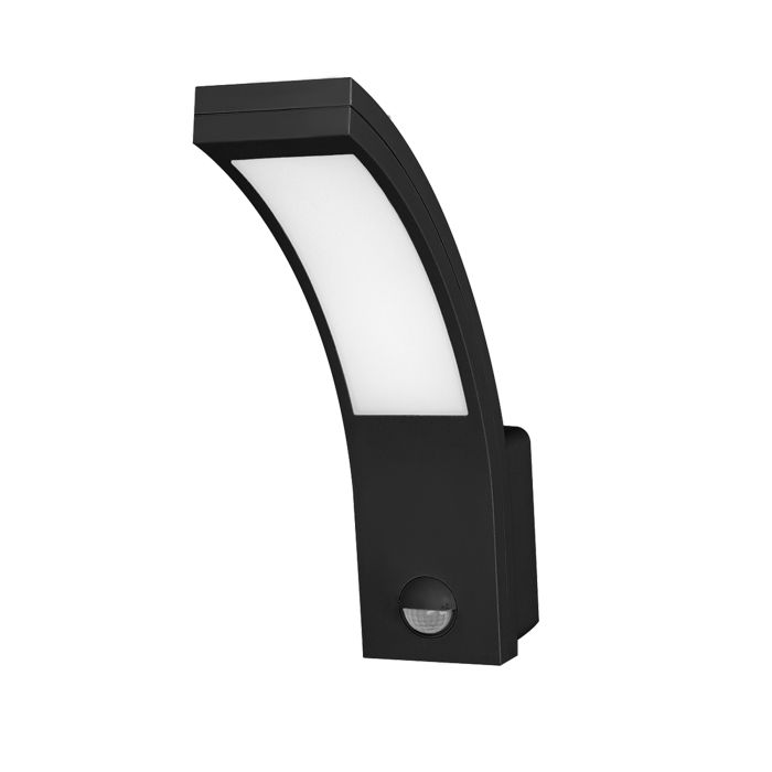[ORNAD-OP-6109BLPMR4] 140793 - PIRYT LED 10W, garden luminaire, black with motion sensor 140°, 800lm, IP54, 4000K
