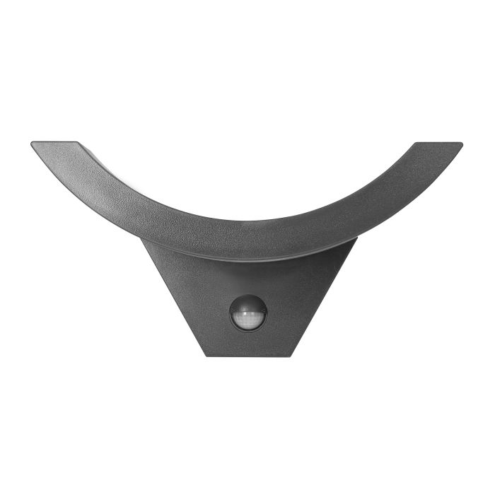 [ORNAD-OP-6119GLPMR4] 140800 - SPINEL LED 10W garden luminaire, grey with PIR motion sensor, 140°, 800lm, IP54, 4000K, IK10